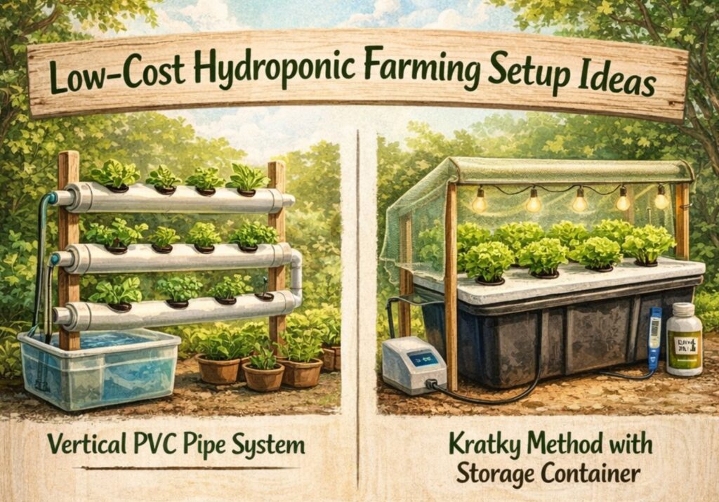 Low-Cost Hydroponic Farming Setup Ideas
