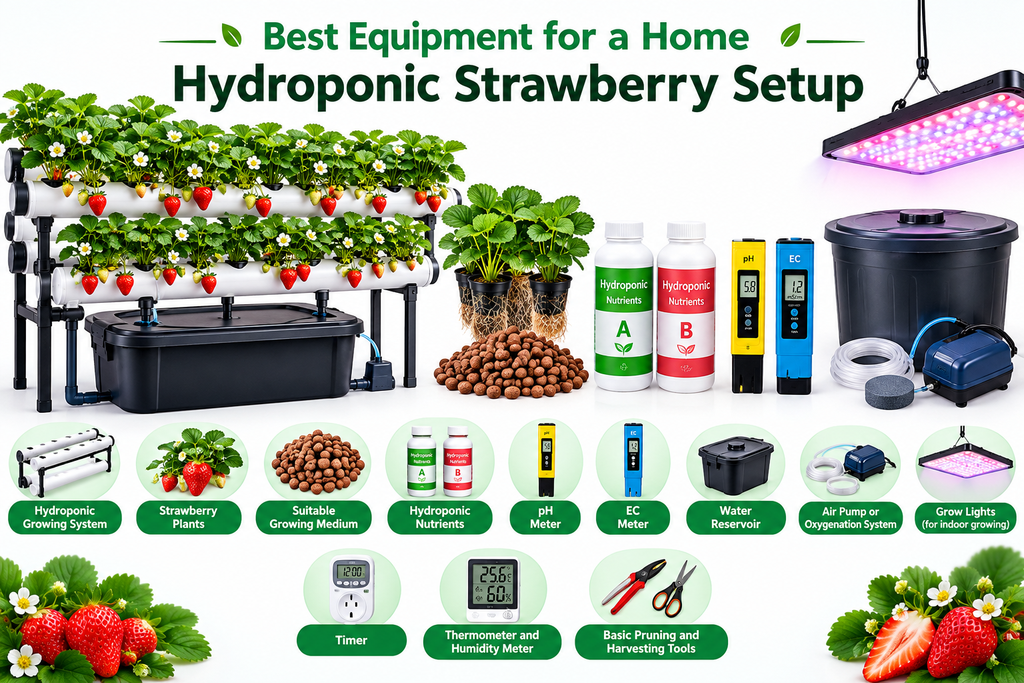 Best Equipment for a Home Hydroponic Strawberry Setup